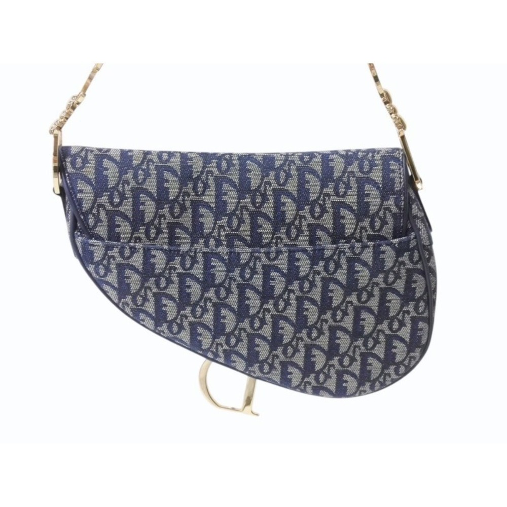 Christian Dior Trotter Saddle Bag Navy Blue Galliano - Picture 3 of 10